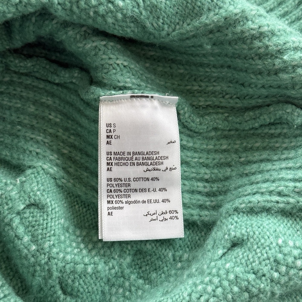 ON 34th Cropped Cable Knit Sweater Vest Spring Green Preppy Boxy Women's Small - Picture 8 of 9